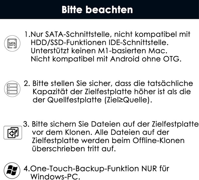 WAVLINK Dual Bay Hard Drive Docking Station - USB 3.0 to SATA I/II/III for 2.5" & 3.5" HDD/SSD with Fixed Bezel, Supports Offline Clone/Duplicator Function, Supports 2x20TB with UASP 6Gbps - Black - Image 5